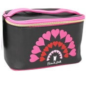 Wholesale - *OUTSIDE OF CA* BLK W/HEART PRINT COSMETIC TRAIN CASE C/P 20, UPC: 4890808262030